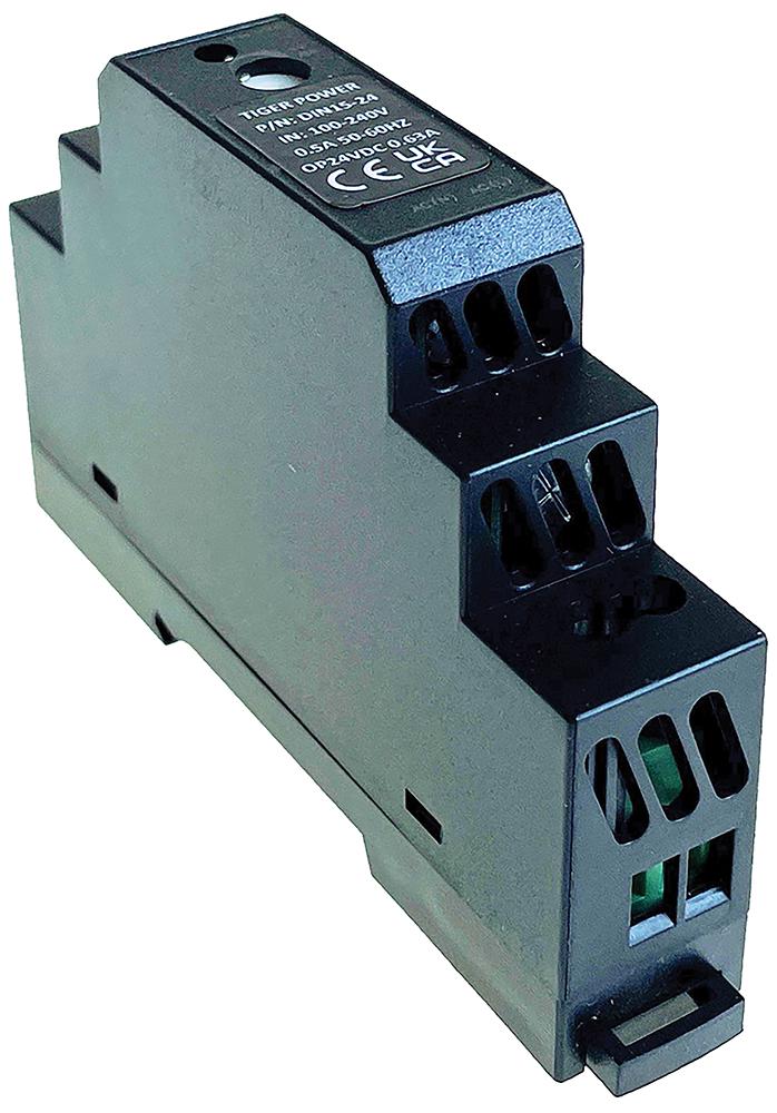 Tiger Power Supplies Din15-24 Power Supply, Ac-Dc, 24V, 0.63A