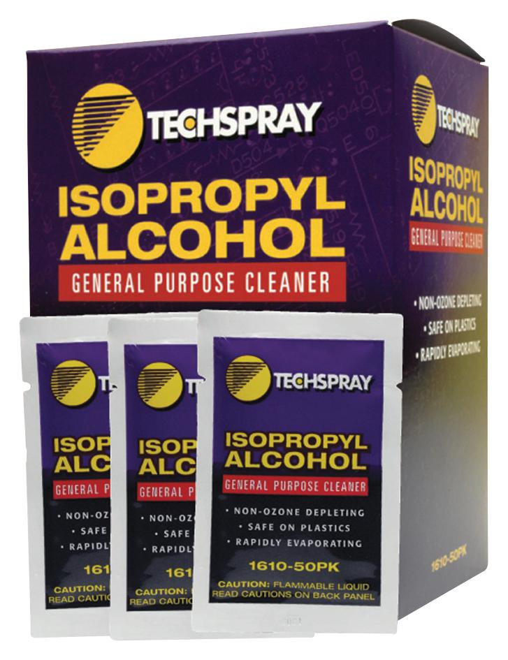 Techspray 1610-50Pk Wipe, Isopropyl Alcohol , Ipa, Pack 50