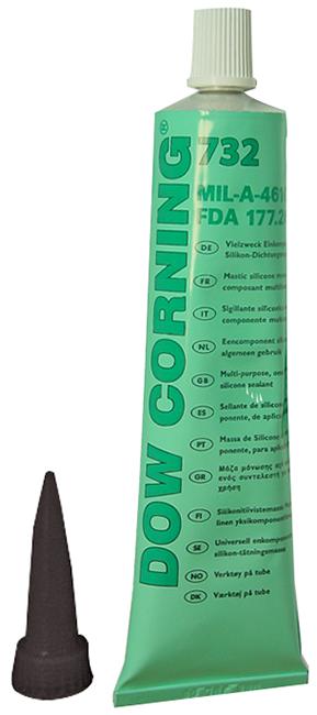 Dow 732 Black 90Ml Rtv Silicone, 732, Black, 90Ml