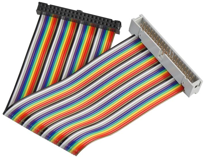 Pro Signal Psg-40Mfrbw-200 Ribbon Cable, Rainbow, M-F, 40Way, 200mm