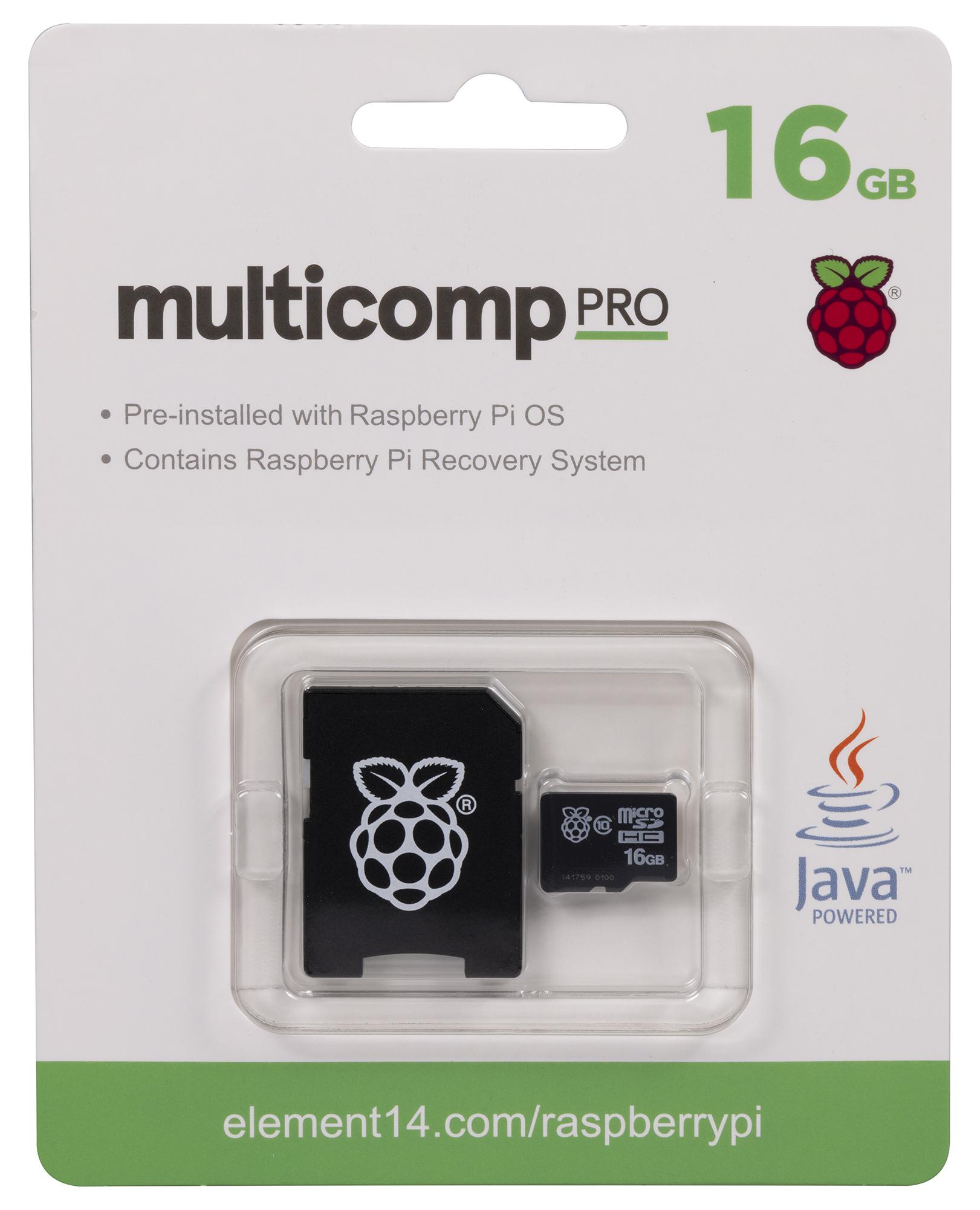 Multicomp Pro Ts16Gusd420T-Mcp2 Microsdhc Card, 16Gb, Raspberry Pi Board