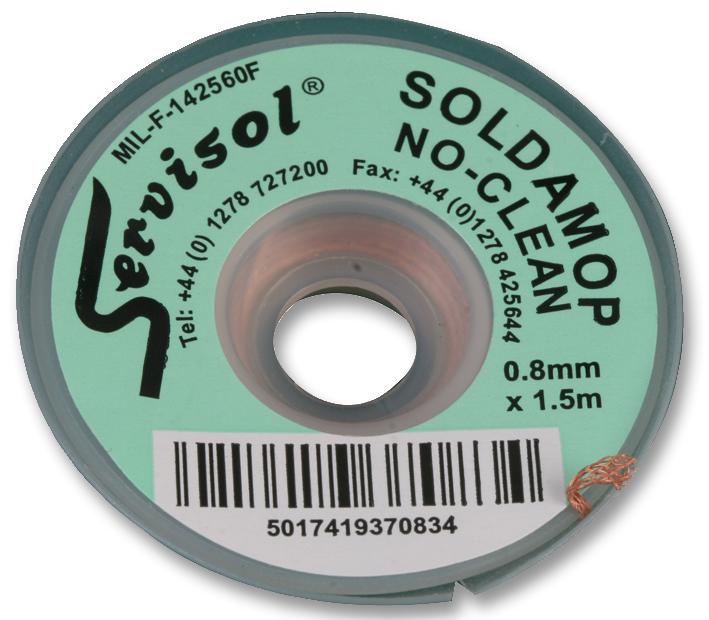 Servisol 200004350 No Clean Braid, 0.8mm X 1.5M