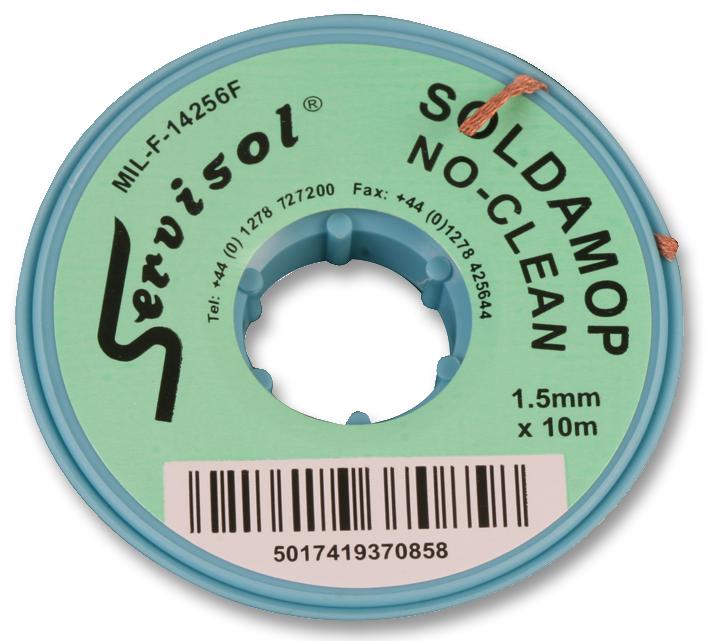 Servisol 200004360 No Clean Braid, 1.5mm X 10M