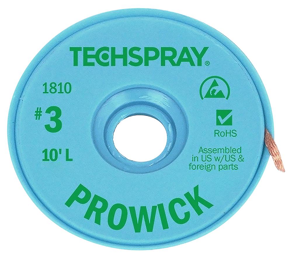 Techspray 1810-10F Braid, Pro-Wick Desoldering, 10Ft