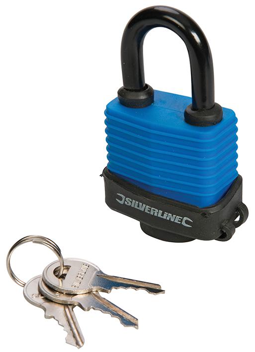 Silverline 196551 Padlock 48mm Weather Resistant