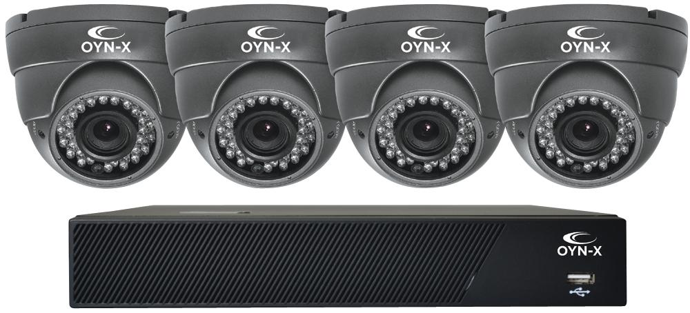 Oyn-X Kit3X-8-4-36F Nvr Cctv Kit W/4X 1080P Dome Camera, 8Ch