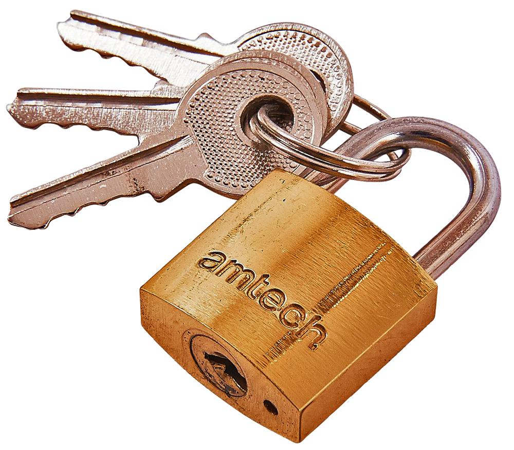 Amtech T0800C 20mm Brass Padlock