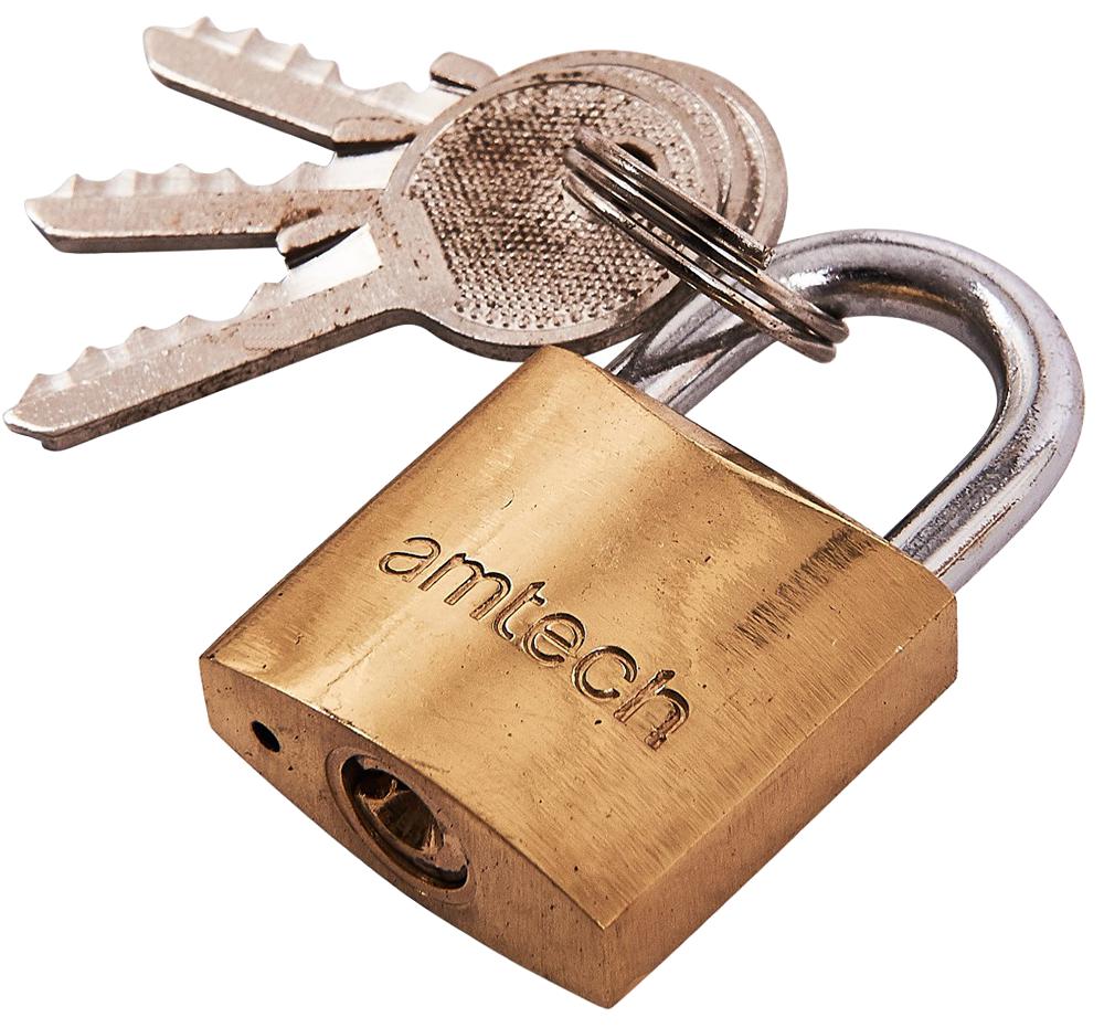 Amtech T0900C 25mm Brass Padlock