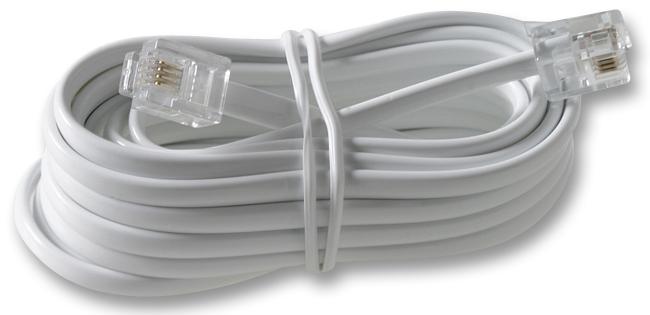 Pro Signal Psg90595 Telephone Cable, Rj11 Plug-Plug, 5M, Wht