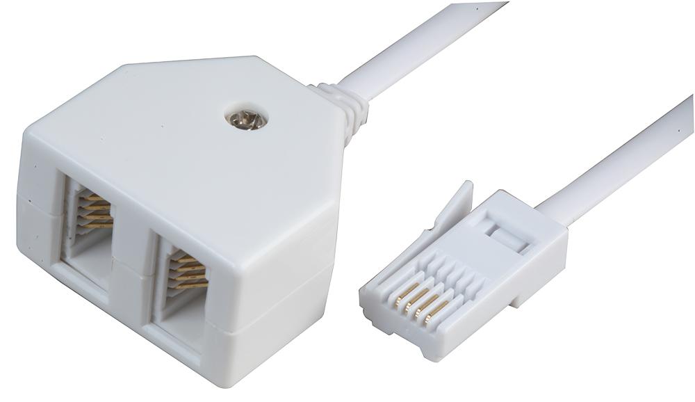 Pro Signal Psg04214 Telephone Plug To Double Adaptor 10M