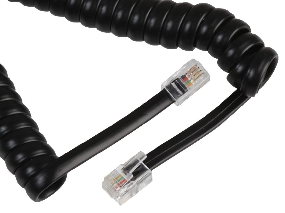 Pro Signal Psg04241 Coiled Cable 4P4C-4P4C Black 3M