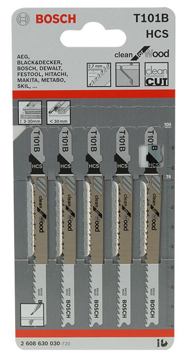 Bosch Professional (Blue) 2608630030 Jigsaw Blades Wood/plastic, T101B, Pk5