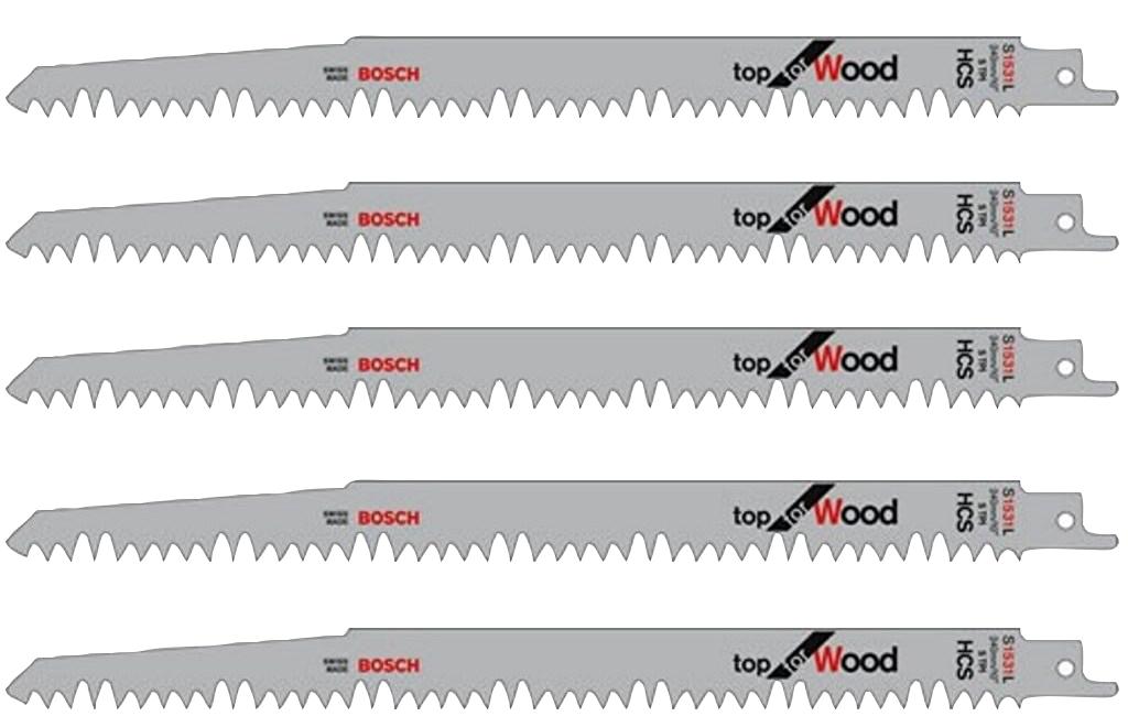 Bosch Professional (Blue) 2608650676 Sabre Saw Blade, Wood, S1531L (Pk5)