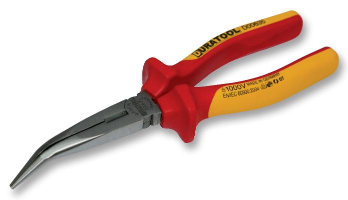 Duratool D00635 Plier, Snipe Nose, Bent, Vde, 200mm