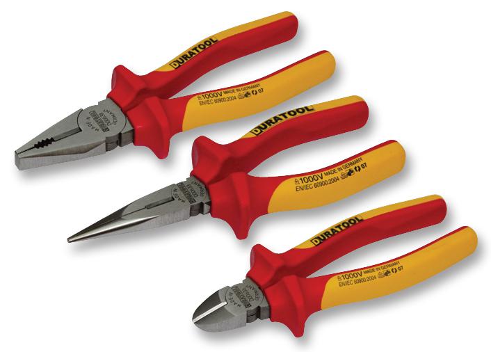 Duratool D00642 Plier Set, Vde, 3Pc