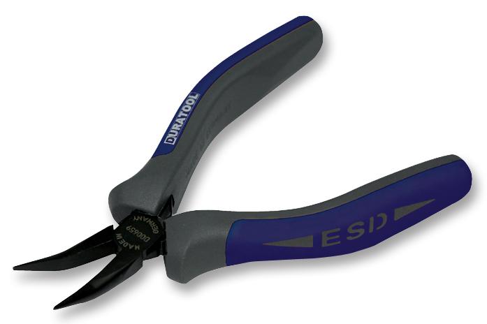 Duratool D00659 Plier, Snipe Nose, Bent, Esd, 130mm