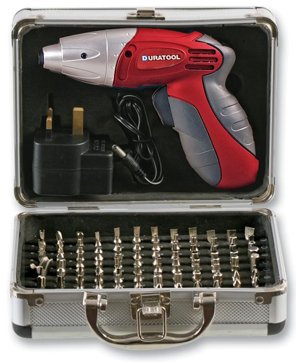 Duratool D01673 Cordless Screwdriver,& 102Pc Set