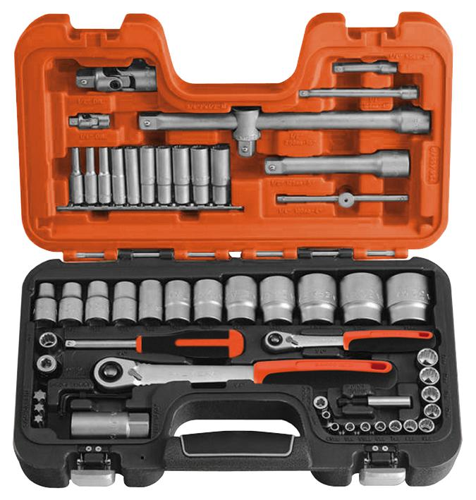 Bahco S560 Socket Set, 1/4 And 1/2, 56 Piece