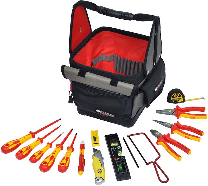 Ck Tools T5952 Tool Kit, Electricians, Tote, 14Pc