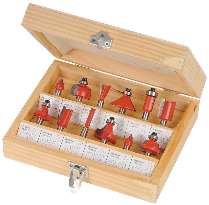 Silverline 792084 Router Bit Set, 1/4, 12Pc