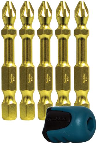 Makita B-42472 Pz2 50mm Impact Bit Set & Magboost (5Pc)