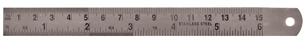 Duratool D03074 Stainless Steel Ruler, 6In / 150mm