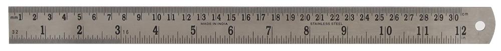 Duratool D03076 Stainless Steel Ruler, 12In / 300mm