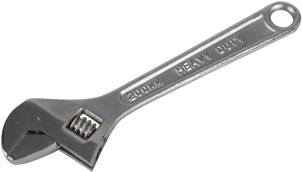 Duratool D03104 Adjustable Spanner, Chrome, 8In/200mm