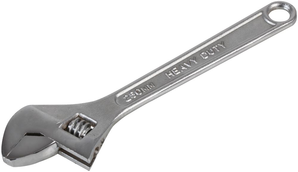 Duratool D03105 Adjustable Spanner, Chrome, 10In/250mm