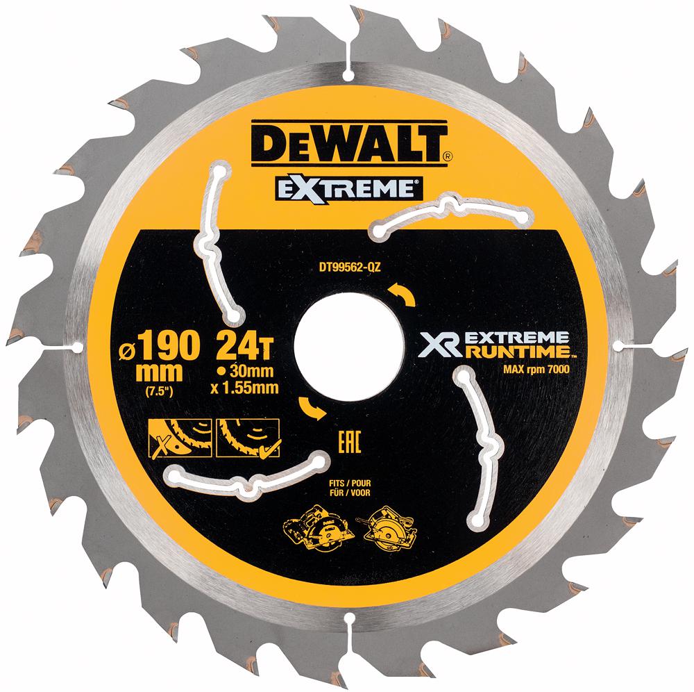 Dewalt Dt99562-Qz Extreme Circular Saw Blade 190X30mm 24T