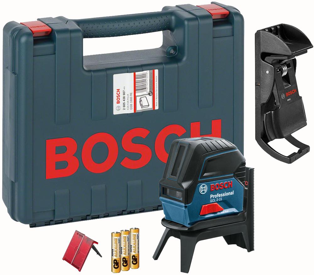 Bosch Gcl215C Cross Line Laser C/w Rm1 Mount + Case