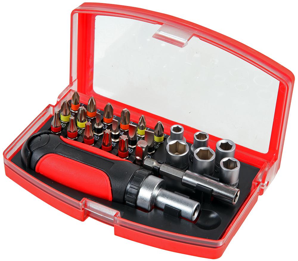 Duratool D03241 Ratchet Screwdriver & Bit Set - 26Pc