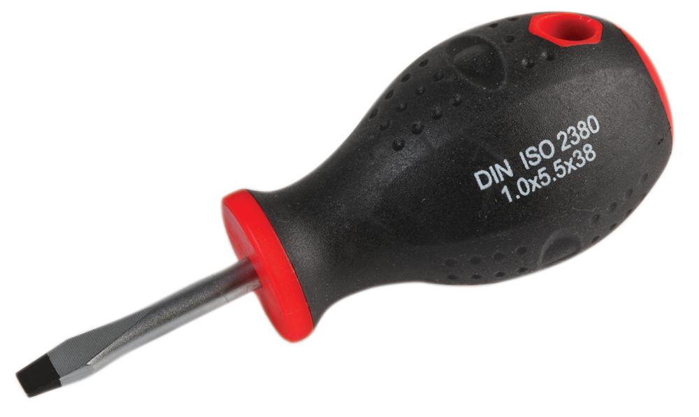 Duratool D03432 Stubby Slotted Screwdriver, 5.5mm X 38mm