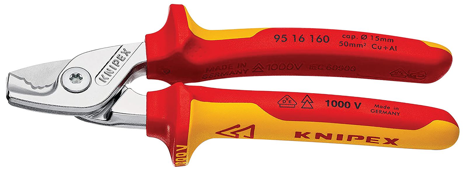 Knipex 95 16 160 Cable Shear, 15mm, 165mm Lg