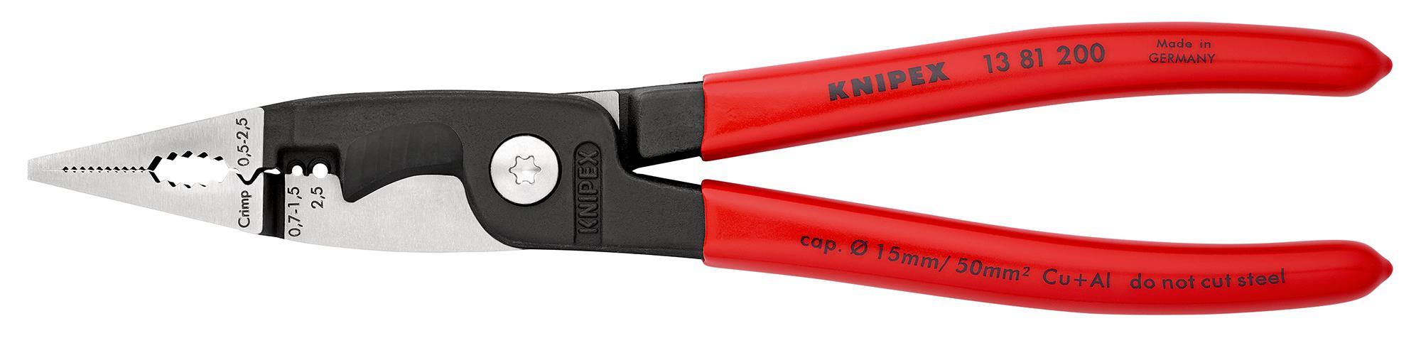 Knipex 13 81 200 Plier, Electrician, 200mm