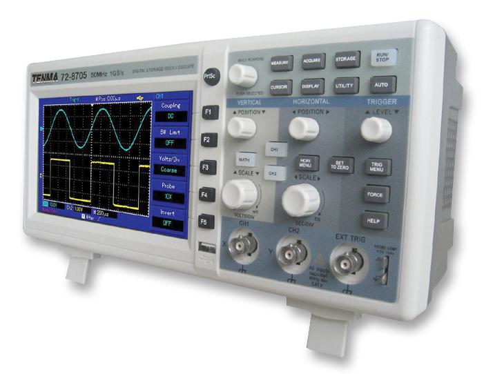 Tenma 72-8705 Oscilloscope, 2Ch, 50Mhz, 1Gsps