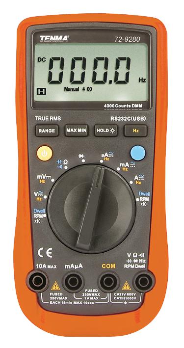 Tenma 72-9280 Multimeter, Digital, Hand Held, 4 Dig