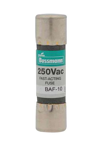 Eaton Bussmann Baf-4 Cartridge Fuse, Fast Acting, 4A, 10X38mm