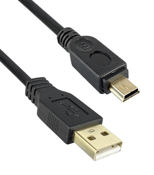 Qualtek Electronics 3021027-16 Usb Cable, 2.0 Plug A-Mini B, 4.9M, Blk