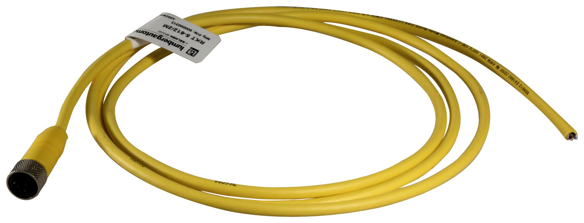 Lumberg Automation Rkt 5-612/2M Single Ended Sensor Cordset, M12 5 Position Female, 2M