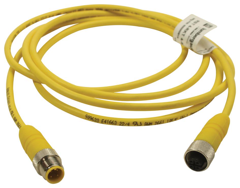 Lumberg Automation Rst 4-Rkt 4-633/2M Sensor Cordset, M12 4 Position Male To Female, 2M