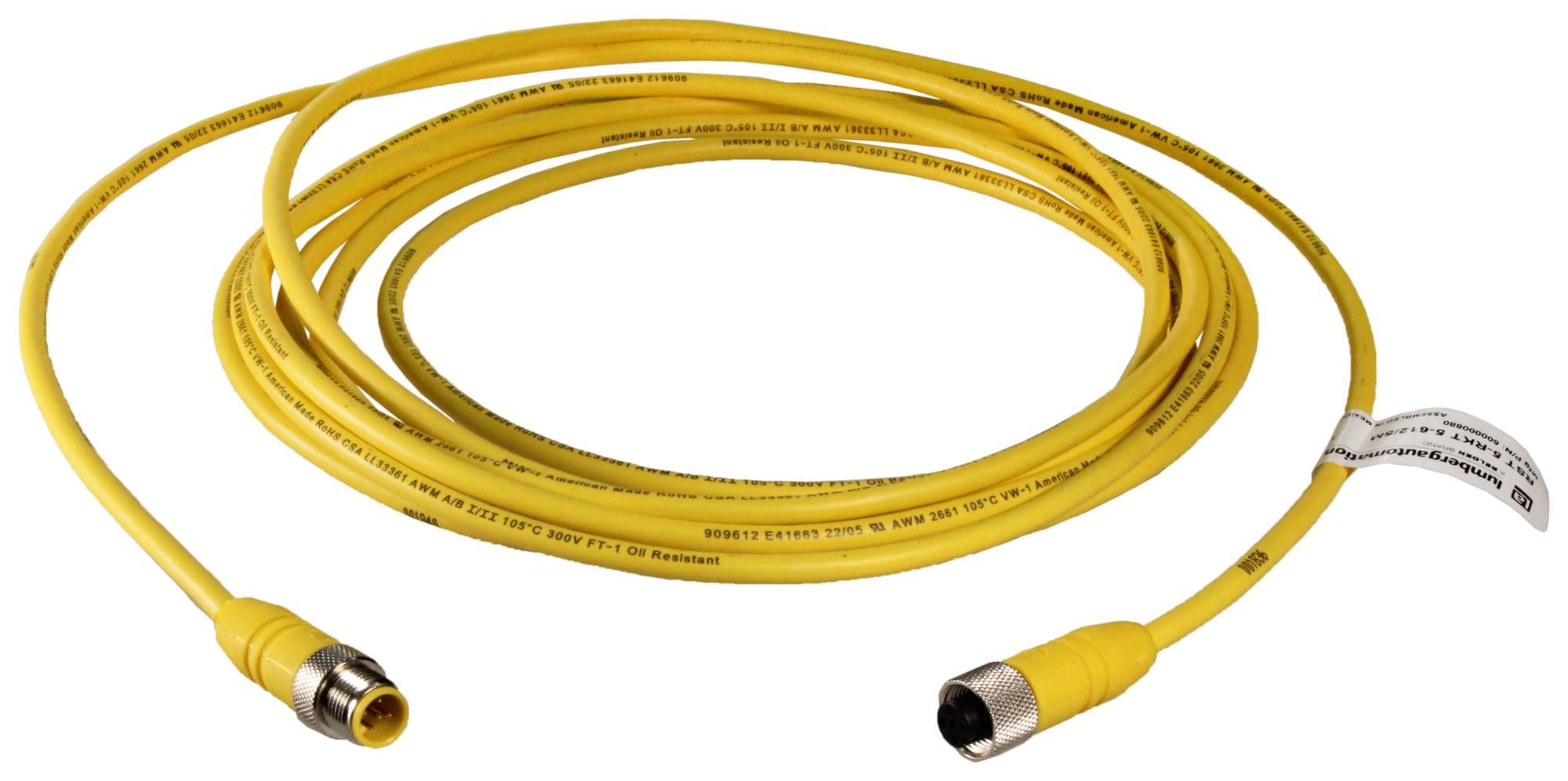 Lumberg Automation Rst 5-Rkt 5-612/5M Sensor Cordset, M12 5 Position Male To Female, 5M