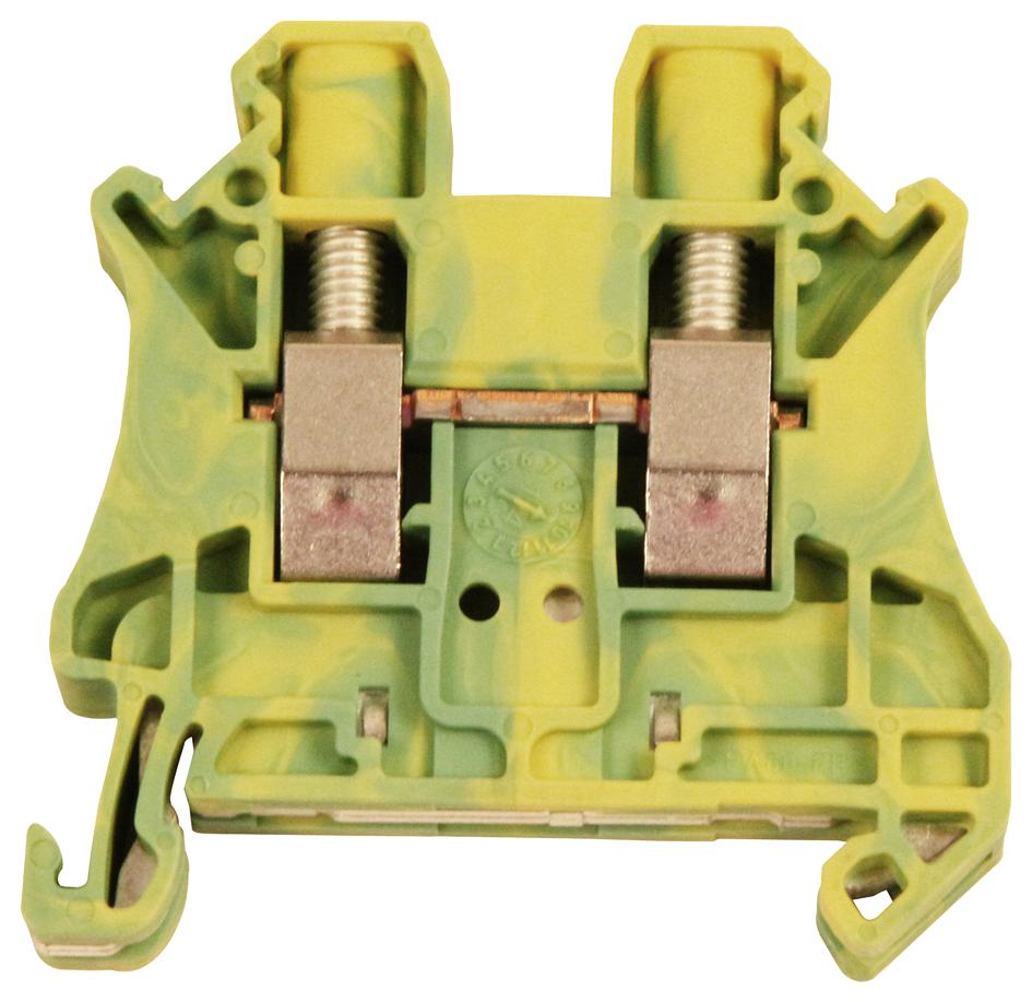 Schneider Electric Nsytrv62Pe Terminal Block, Din Rail, 2 Position, 24-8Awg