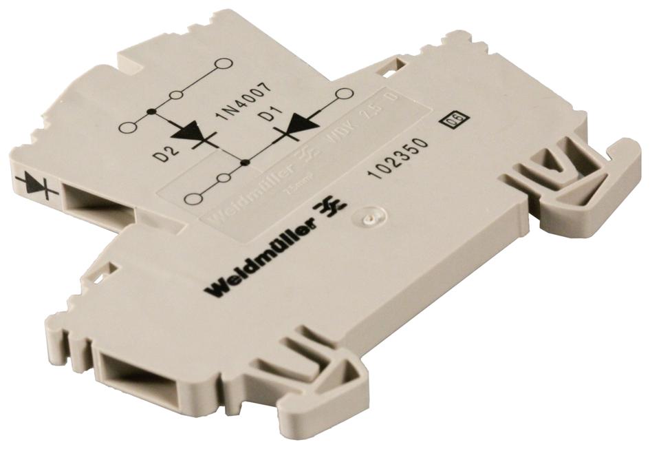 Weidmuller 1023500000 Terminal Block, Din Rail, 4Pos, 12Awg