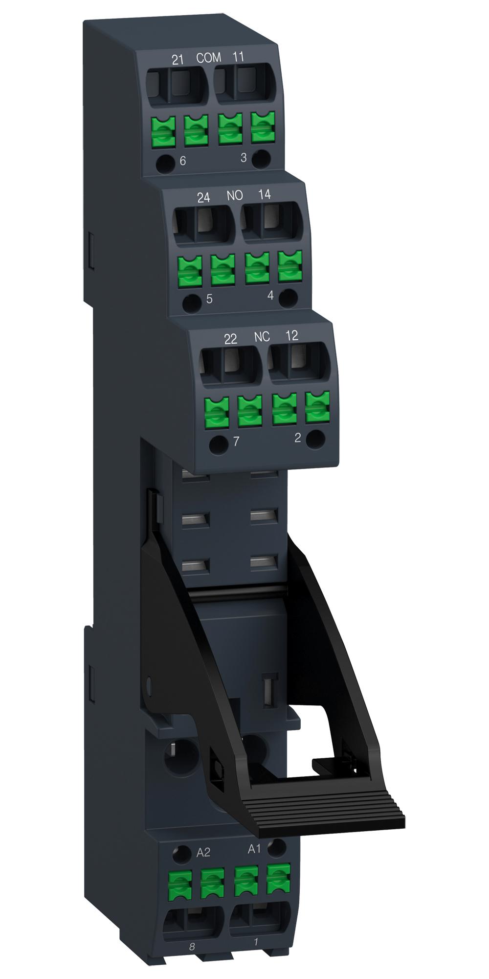 Schneider Electric Rgze08P Relay Socket, 8Pin, 250V, Din Rail