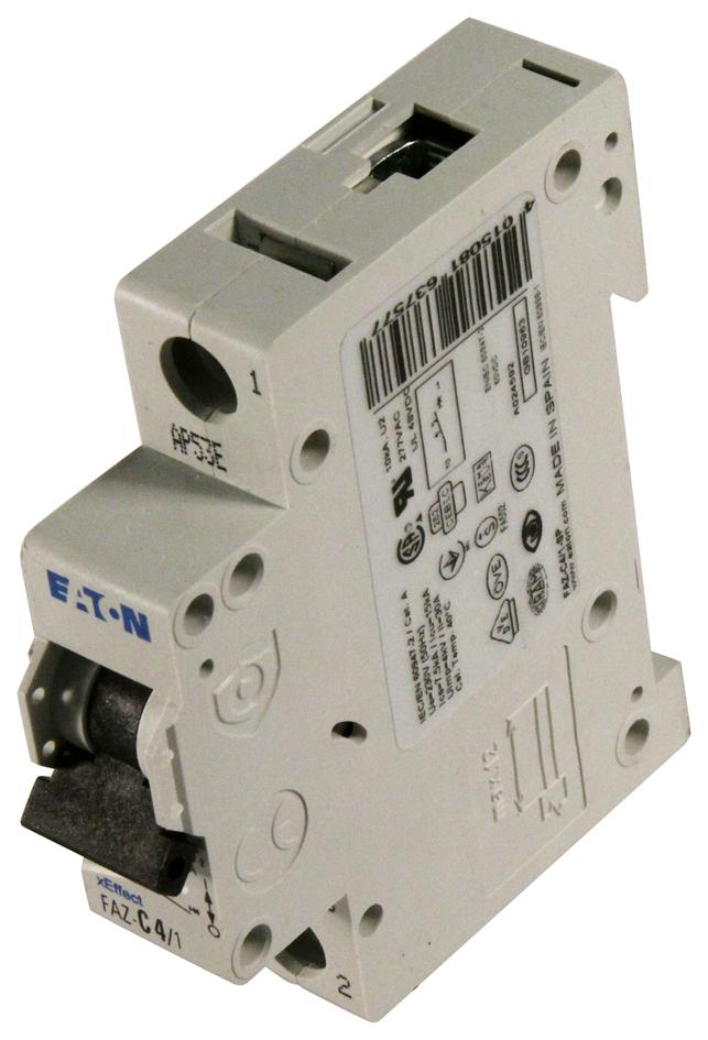 Eaton Cutler Hammer Faz-C4/1-Sp Circuit Breaker, Thermal Magnetic, 1P, 4A