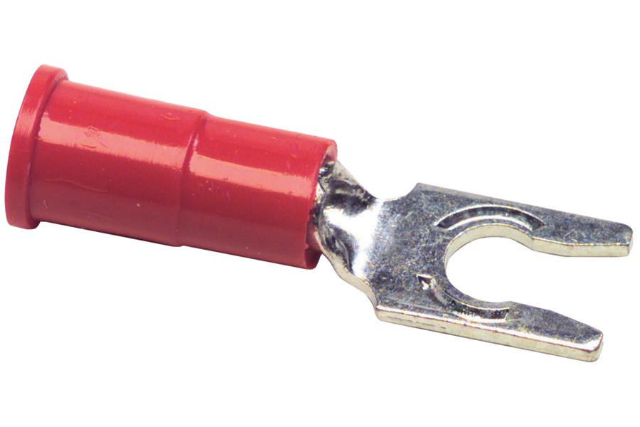 Multicomp Cls-Tv-1806 Terminal, Locking Fork, #6, Crimp, Red