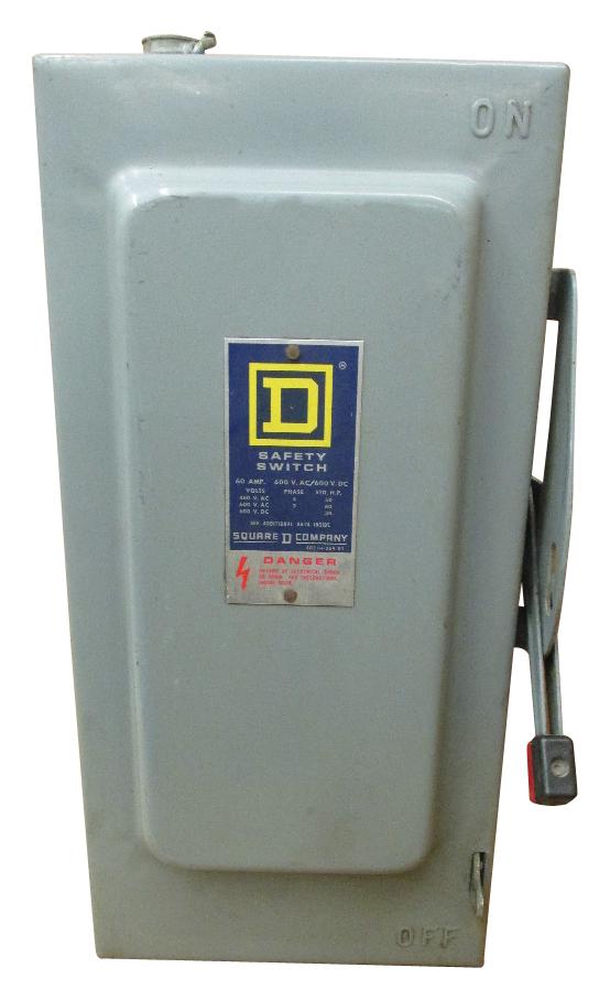 Square D By Schneider Electric Hu362 Safety Switch, 3Pst, 600V, 60A