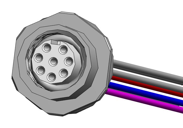 NorComp Fpm12A08I12Bf03 Sensor Cord, 8P M12 Rcpt-Free End, 12