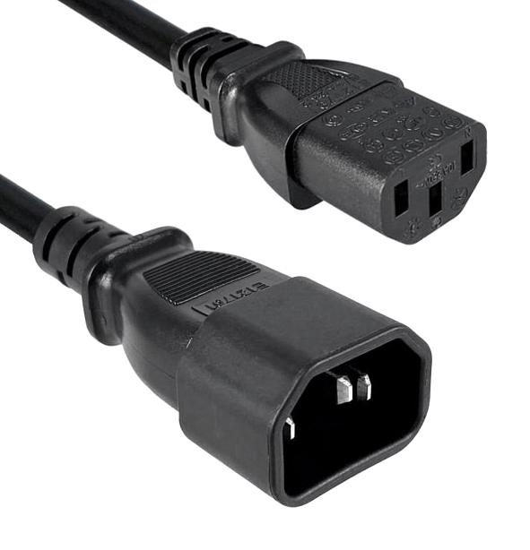 Qualtek Electronics 319002-T01 Power Cord Iec60320C-13/14, 1M, 10A, Black